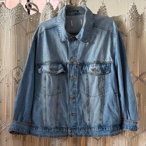 Universal Thread Blue Denim Jacket with Gold Button